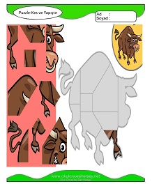 Puzzle Kes Yapıştır Çalışma Sayfaları